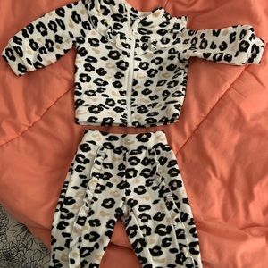Baby cheetah print winter two pice set